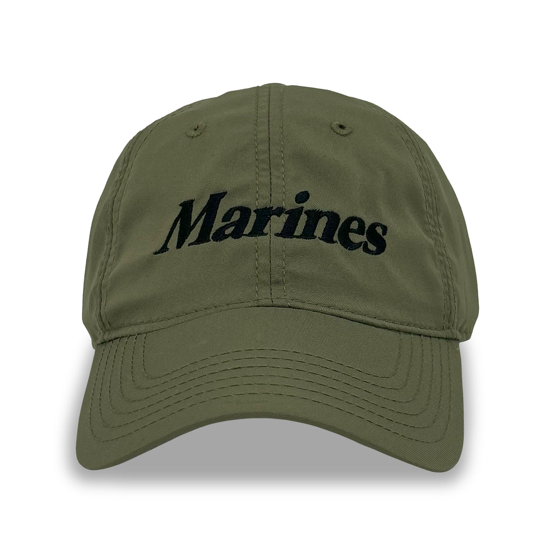 Marines Logo Core Cool Fit Performance Hat (Moss Green)