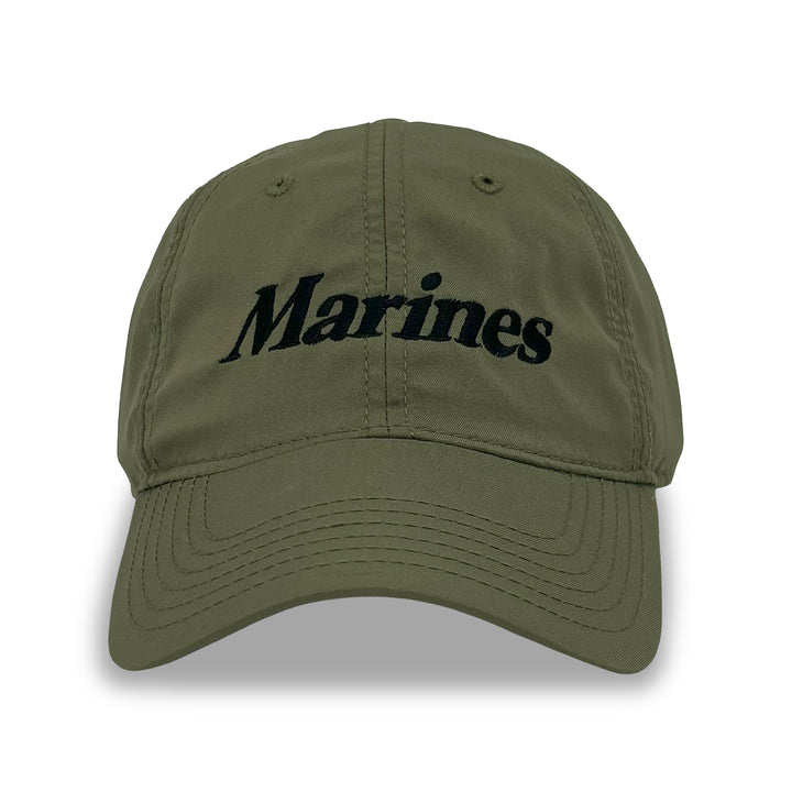 Marines Logo Core Cool Fit Performance Hat (Moss Green)