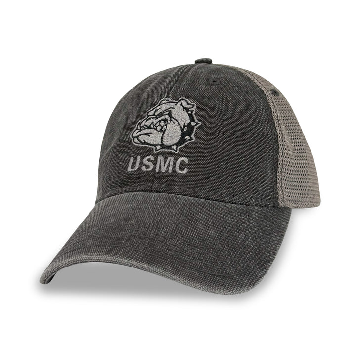 USMC Bulldog Dashboard Trucker Hat (Black/Grey)