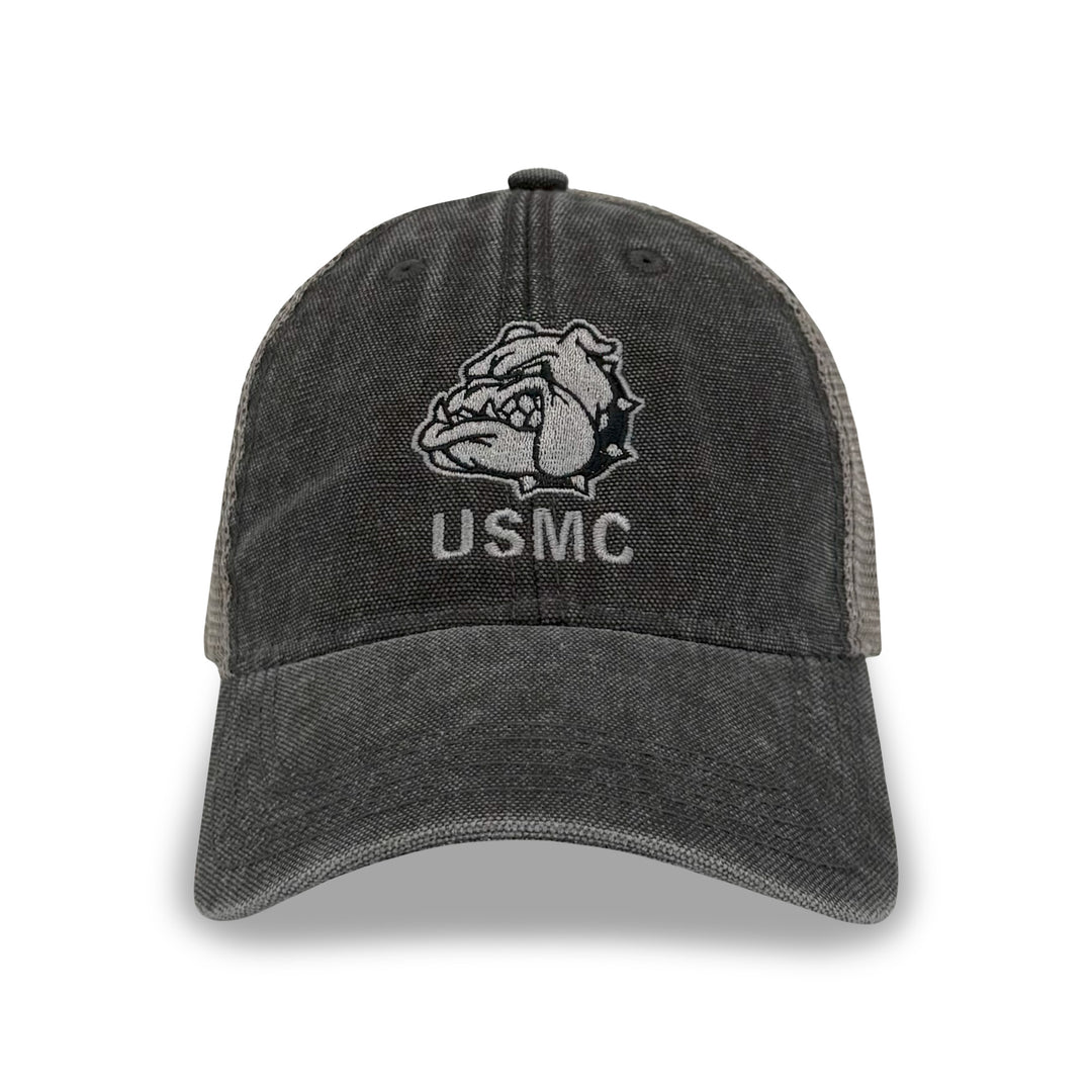 USMC Bulldog Dashboard Trucker Hat (Black/Grey)