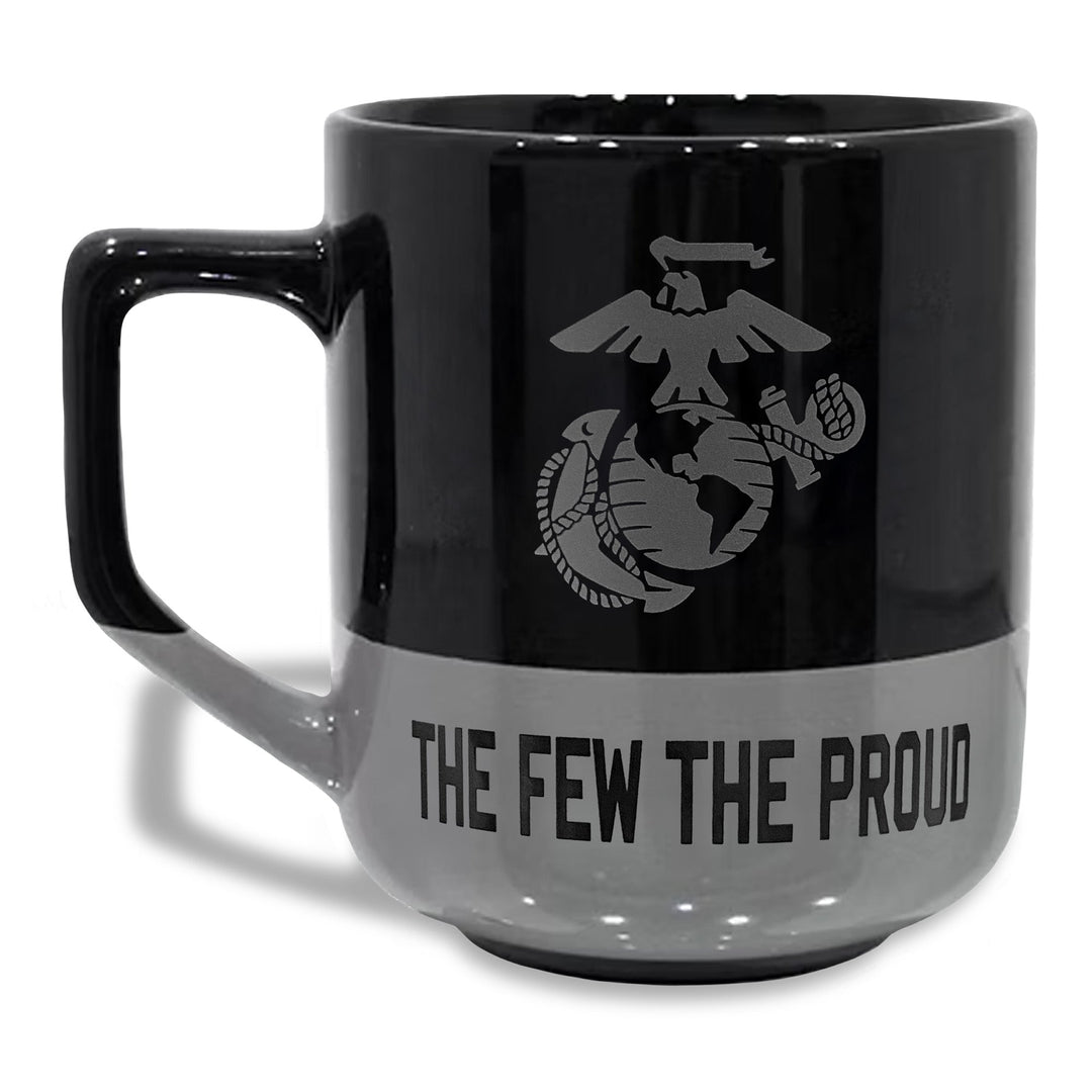 Marines EGA 20oz Color Block Ceramic Mug (Black/Grey)