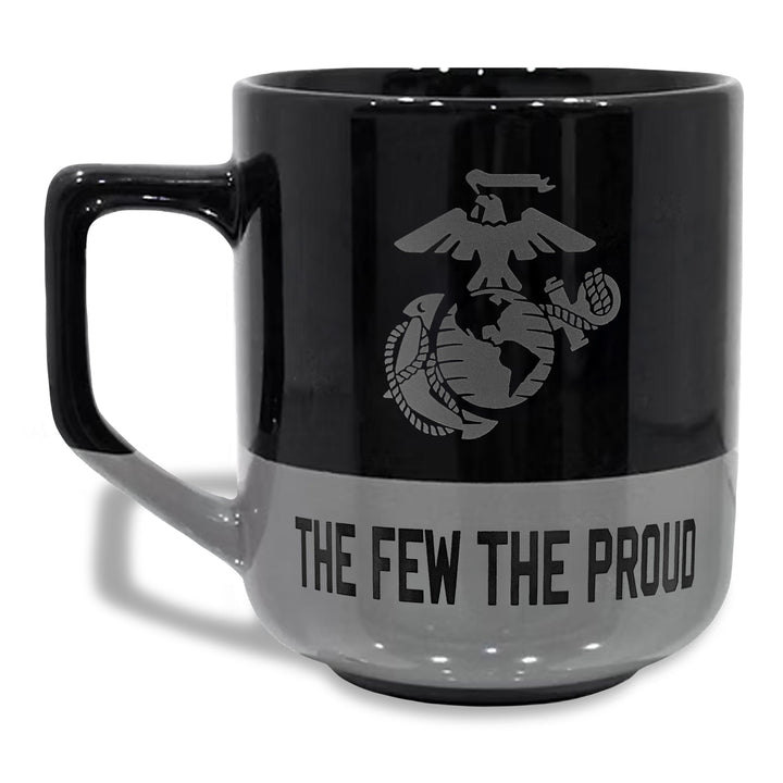 Marines EGA 20oz Color Block Ceramic Mug (Black/Grey)