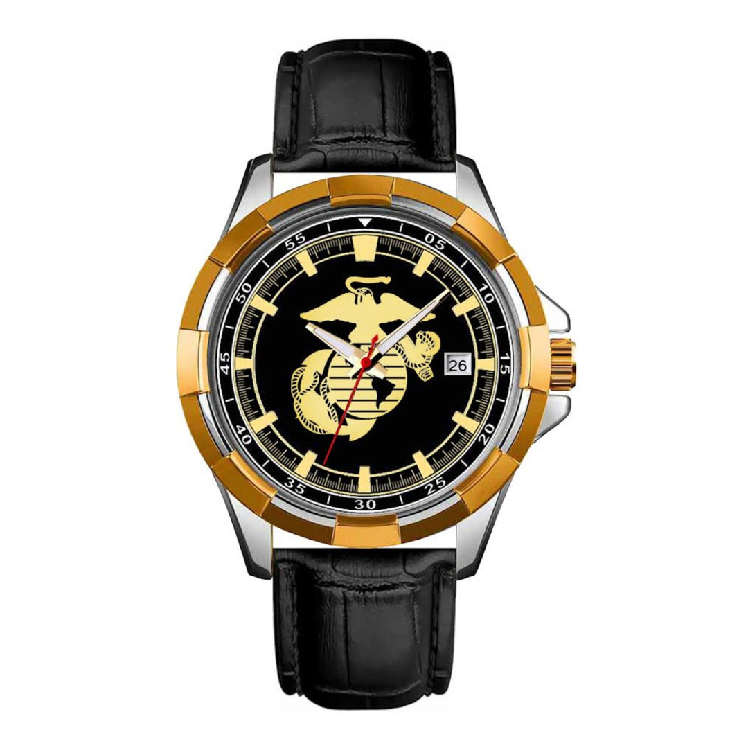 Marines Premium Leather Strap Watch