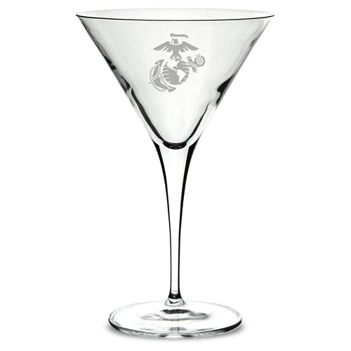 Marines EGA Luigi Bormioli 10oz Martini Glass