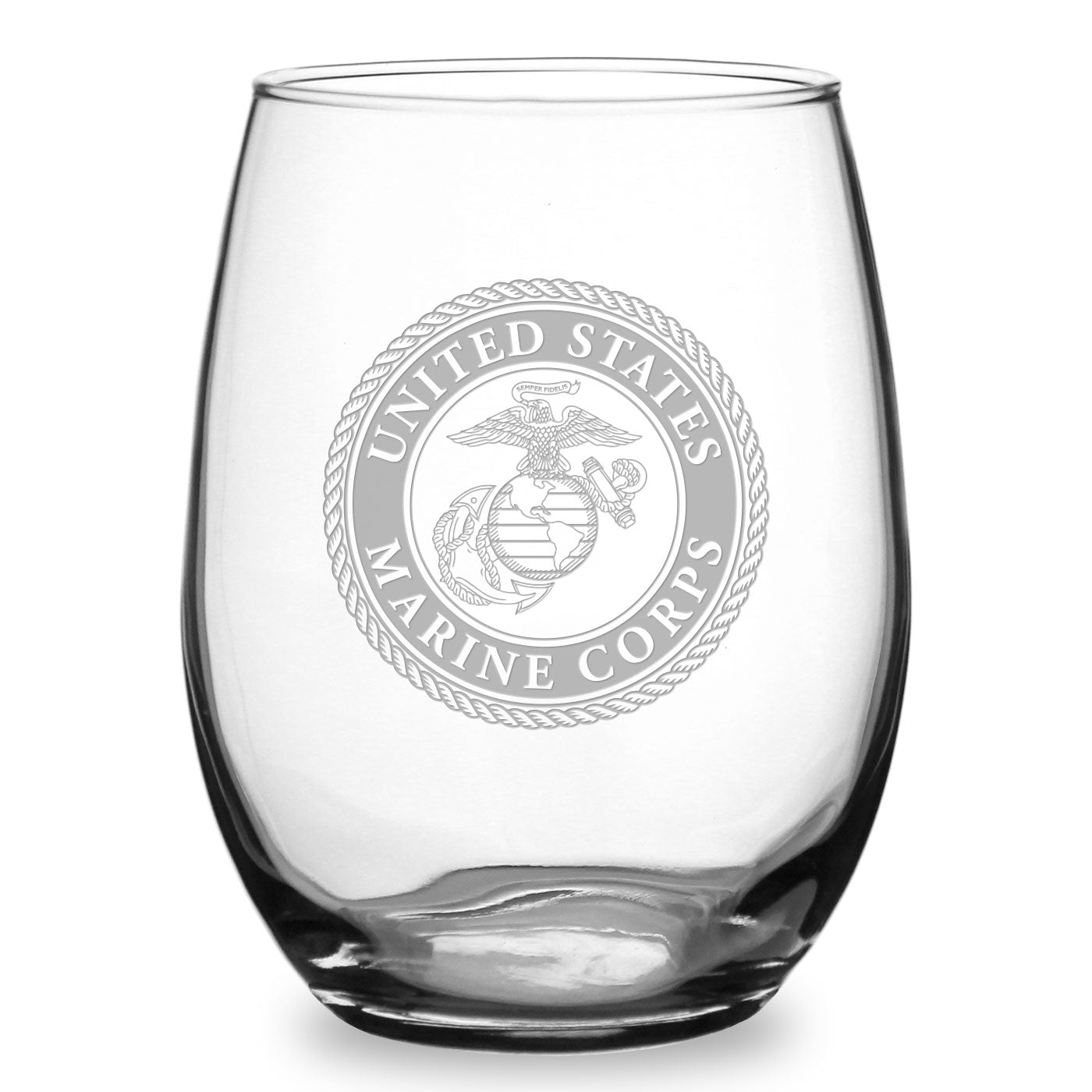 USMC Seal 21oz Stemless Wine Glass*