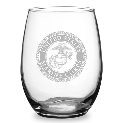 USMC Seal 21oz Stemless Wine Glass