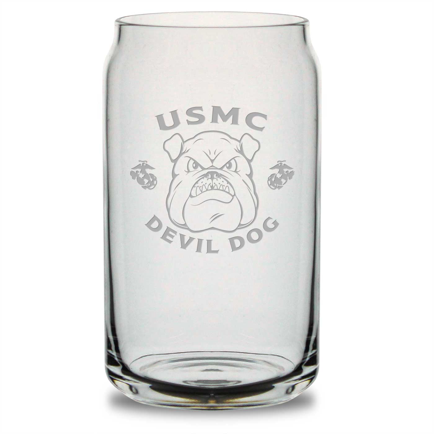 USMC Bulldog 16oz Beer Can Glass*