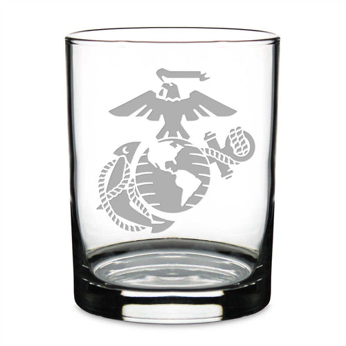 US Marines Double Old Fashion Glass