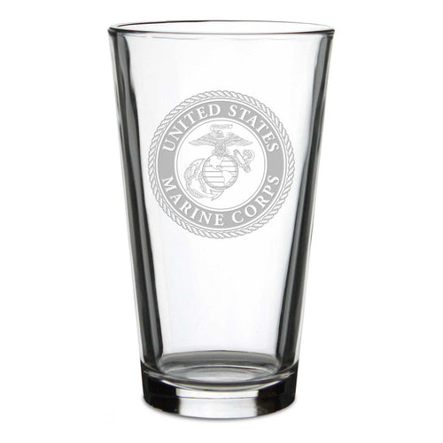 USMC Seal 16oz Pint Glass