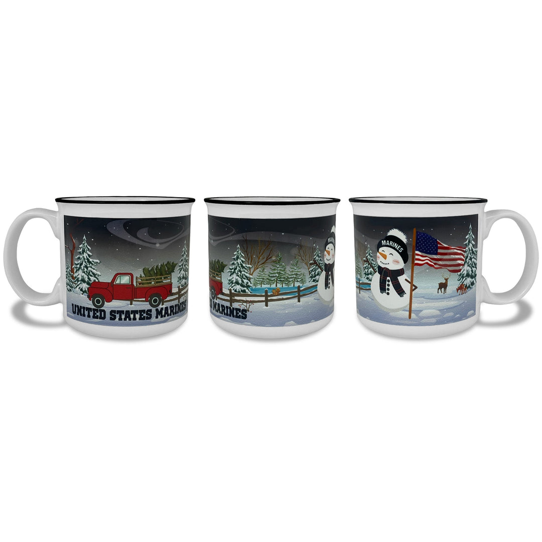 Marines Winter Scene 15oz Sublimated Campfire Mug (White)