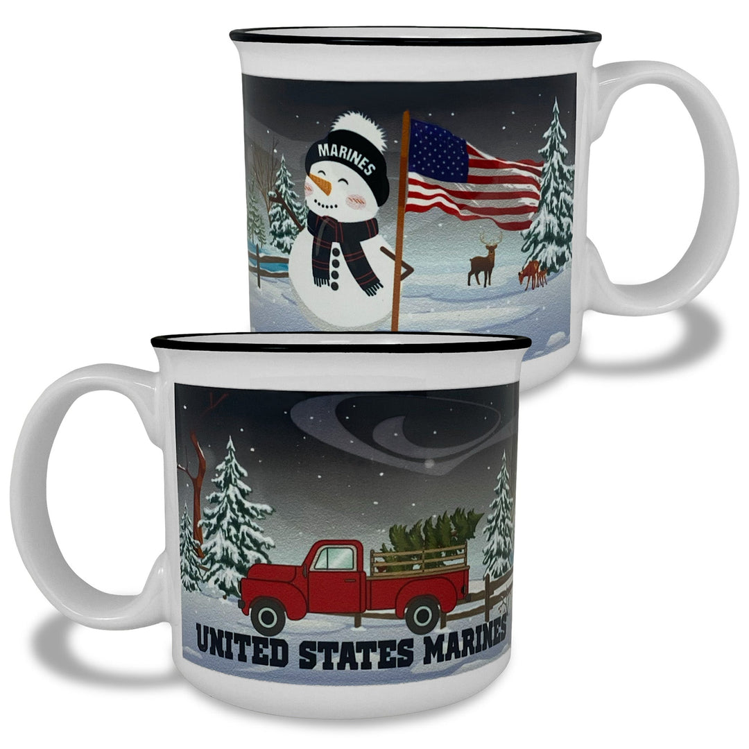 Marines Winter Scene 15oz Sublimated Campfire Mug (White)