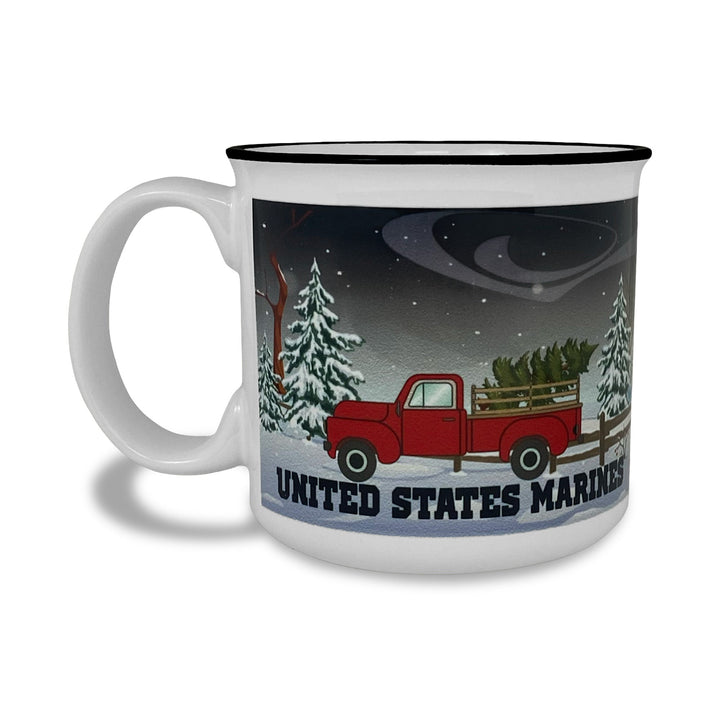 Marines Winter Scene 15oz Sublimated Campfire Mug (White)