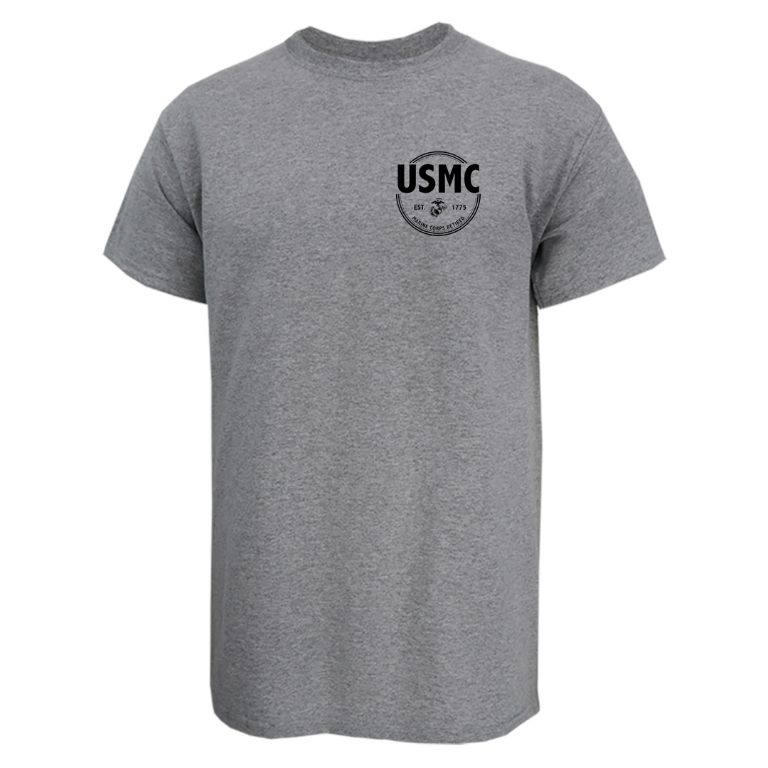Marines Retired USA Made T-Shirt (Grey)