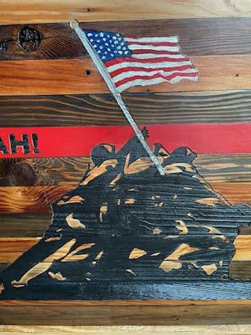 IWO JIMA Barnwood Flag (Large)*