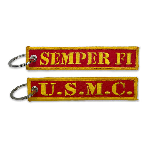 USMC Semper Fi Double Sided Embroidered Key Chain