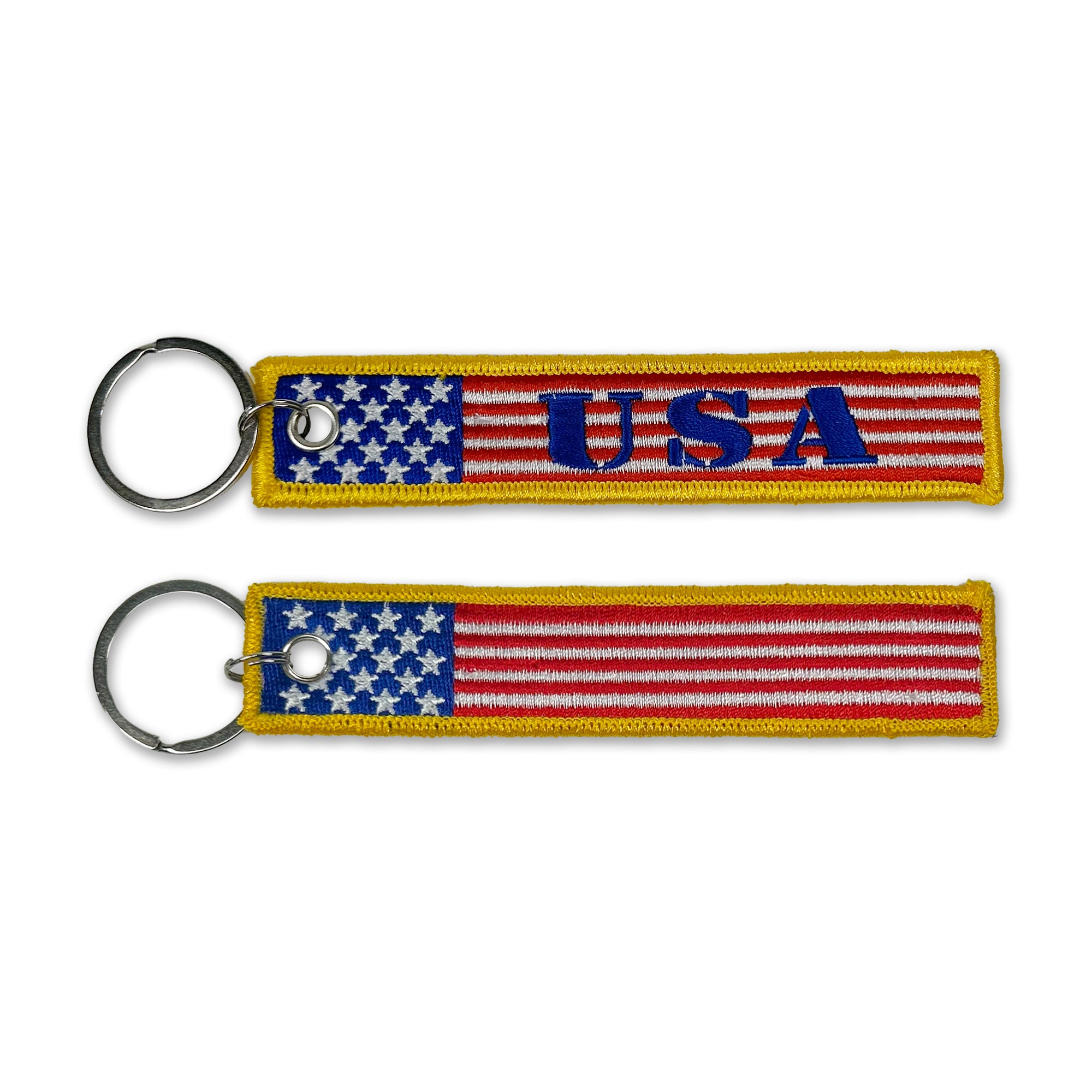 USA Double Sided Embroidered Key Chain