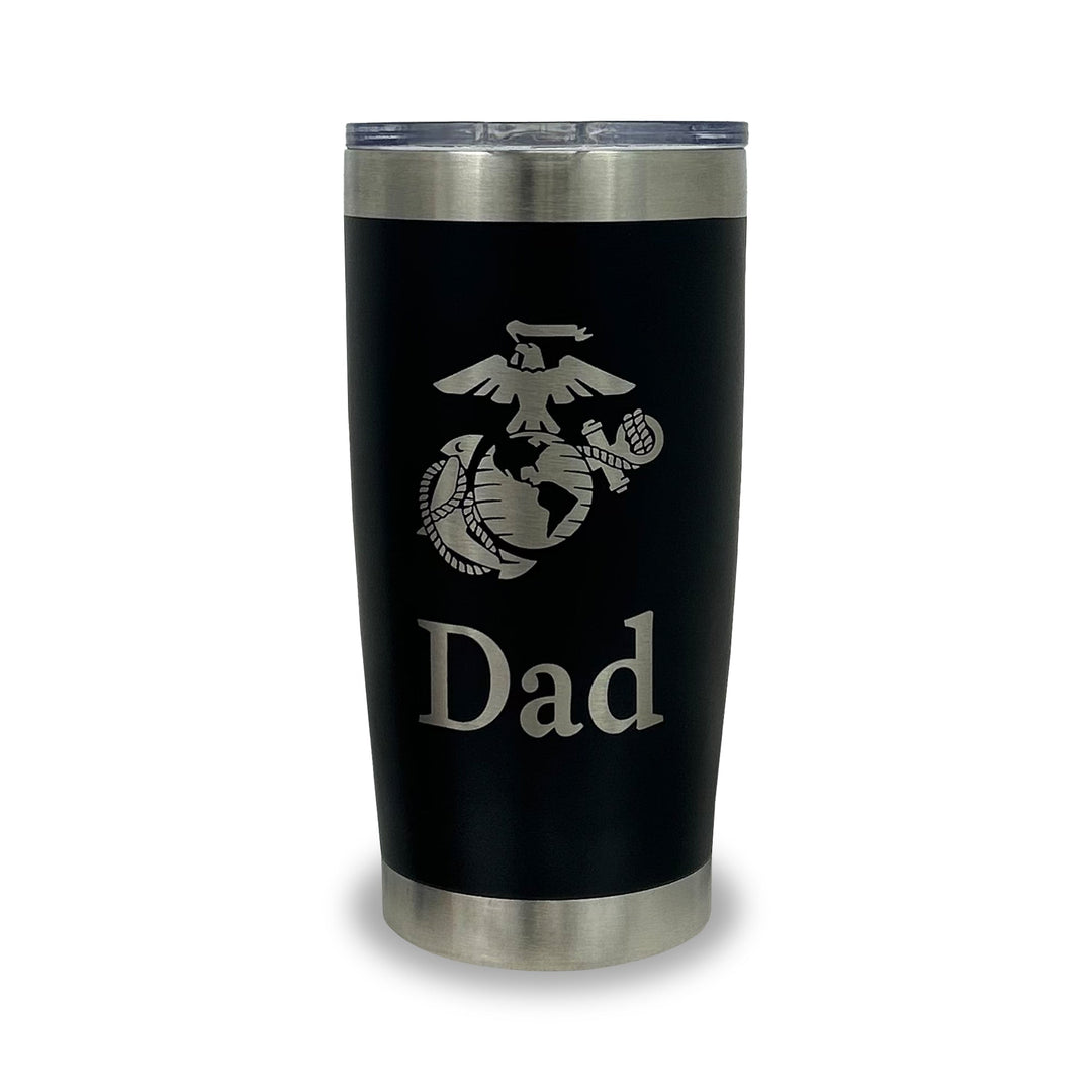 Marines Dad 20oz Stainless Steel Tumbler (Black)