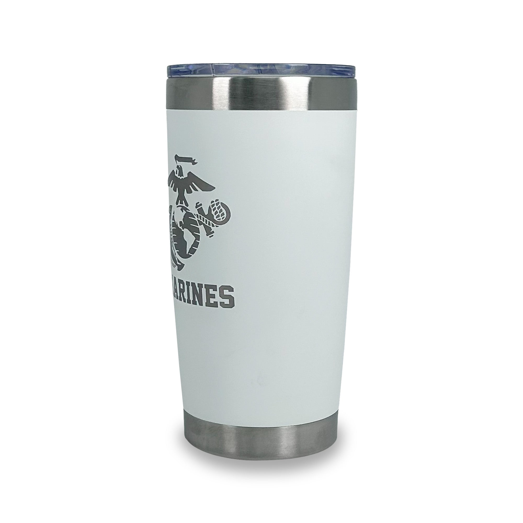 Marines EGA Stainless Steel Laser Etched 20oz Tumbler (White)