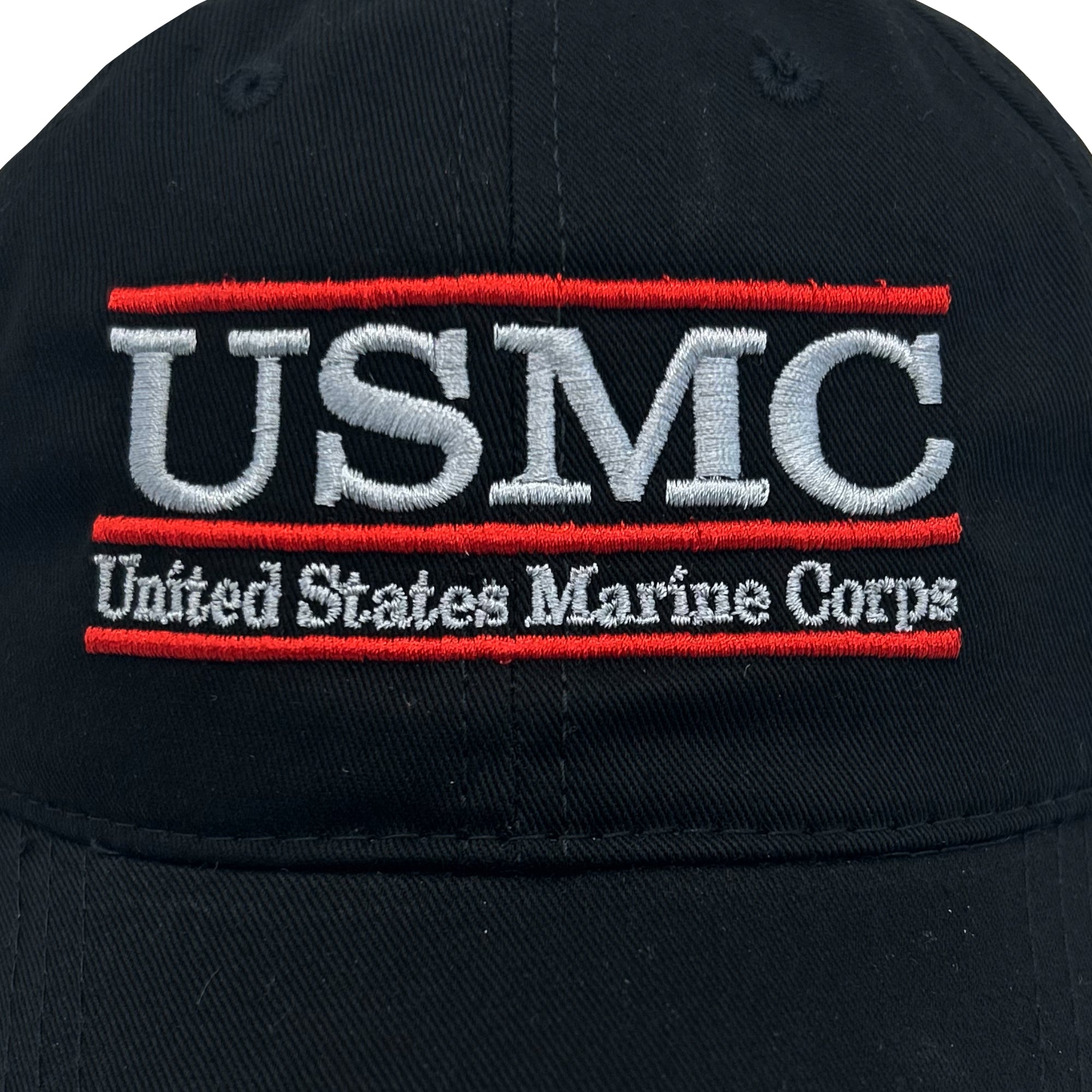 USMC Garment Washed Twill Bar Hat (Black)