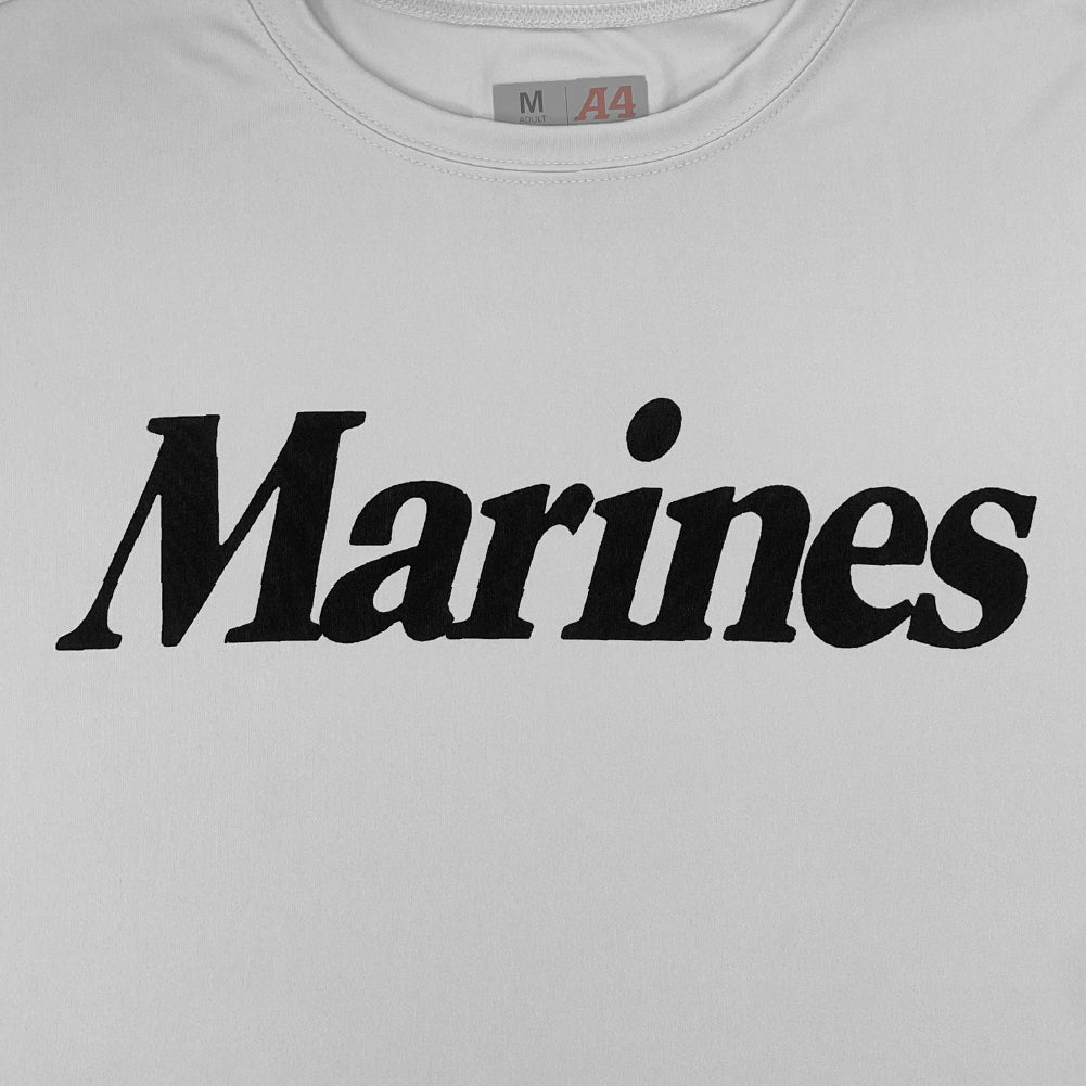 Marines Logo Core Performance T-Shirt (Silver)