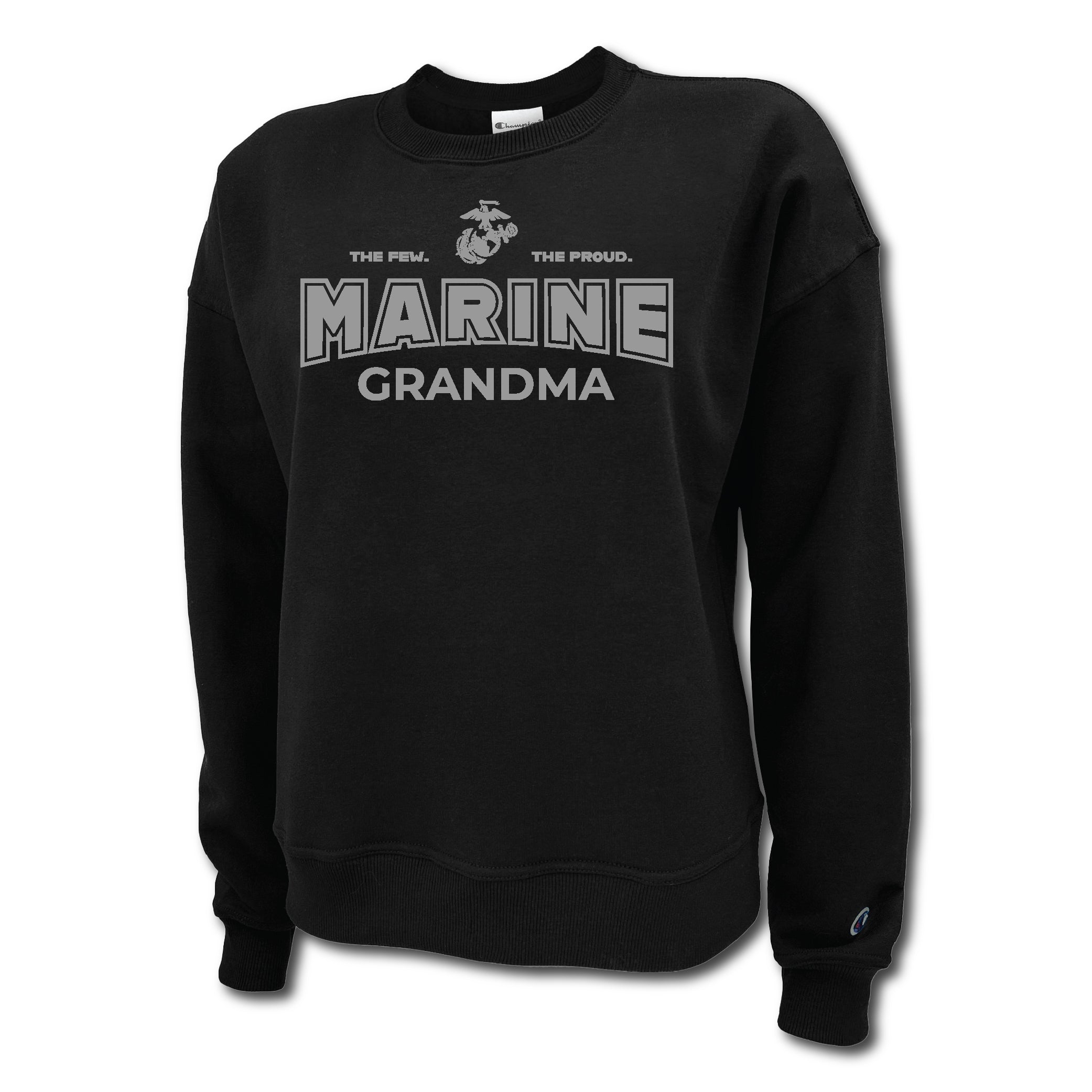 Marines Grandma Ladies Crewneck (Black)