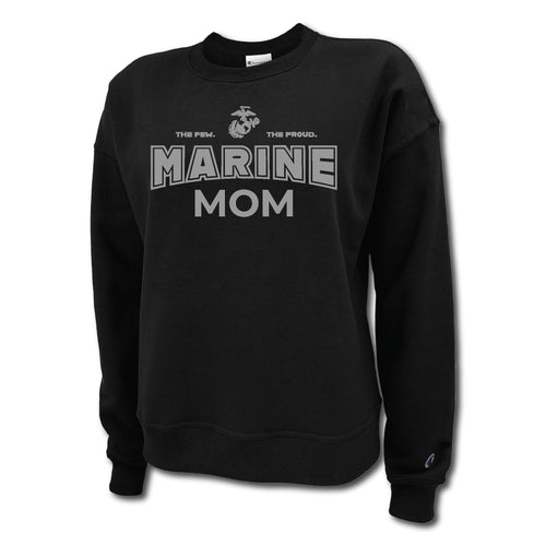 Marines Champion Mom Ladies Crewneck (Black)