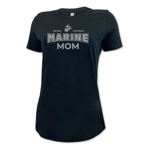 Marines Mom Ladies T-Shirt (Black)