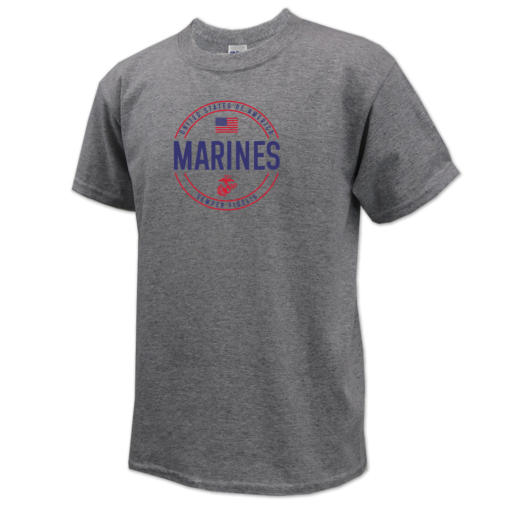 Marines Youth Center Chest Circle Logo T-Shirt