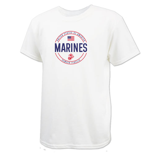 Marines Youth Center Chest Circle Logo T-Shirt