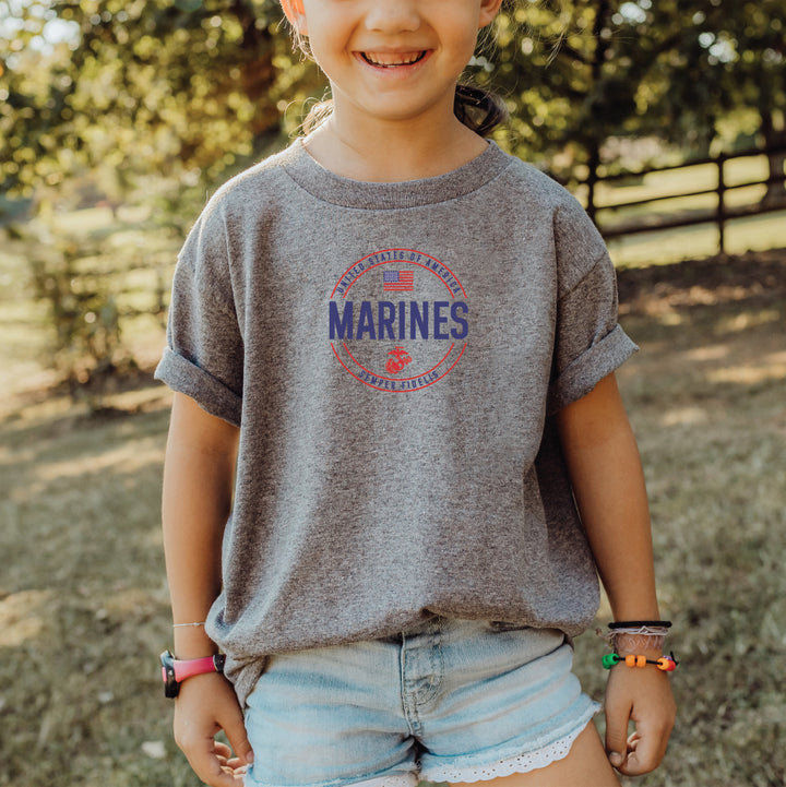 Marines Youth Center Chest Circle Logo T-Shirt