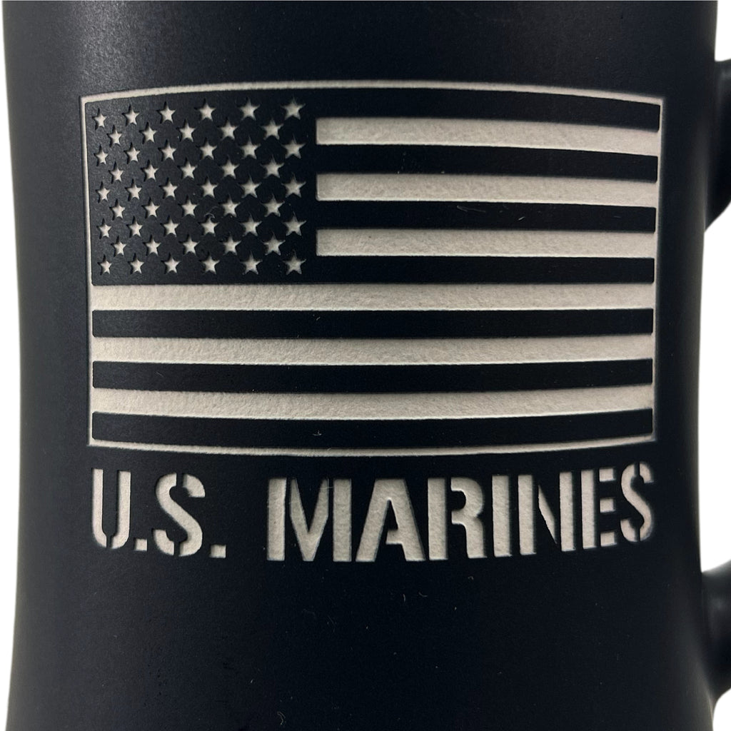 Marines American Flag MK Etched Mug (Black)