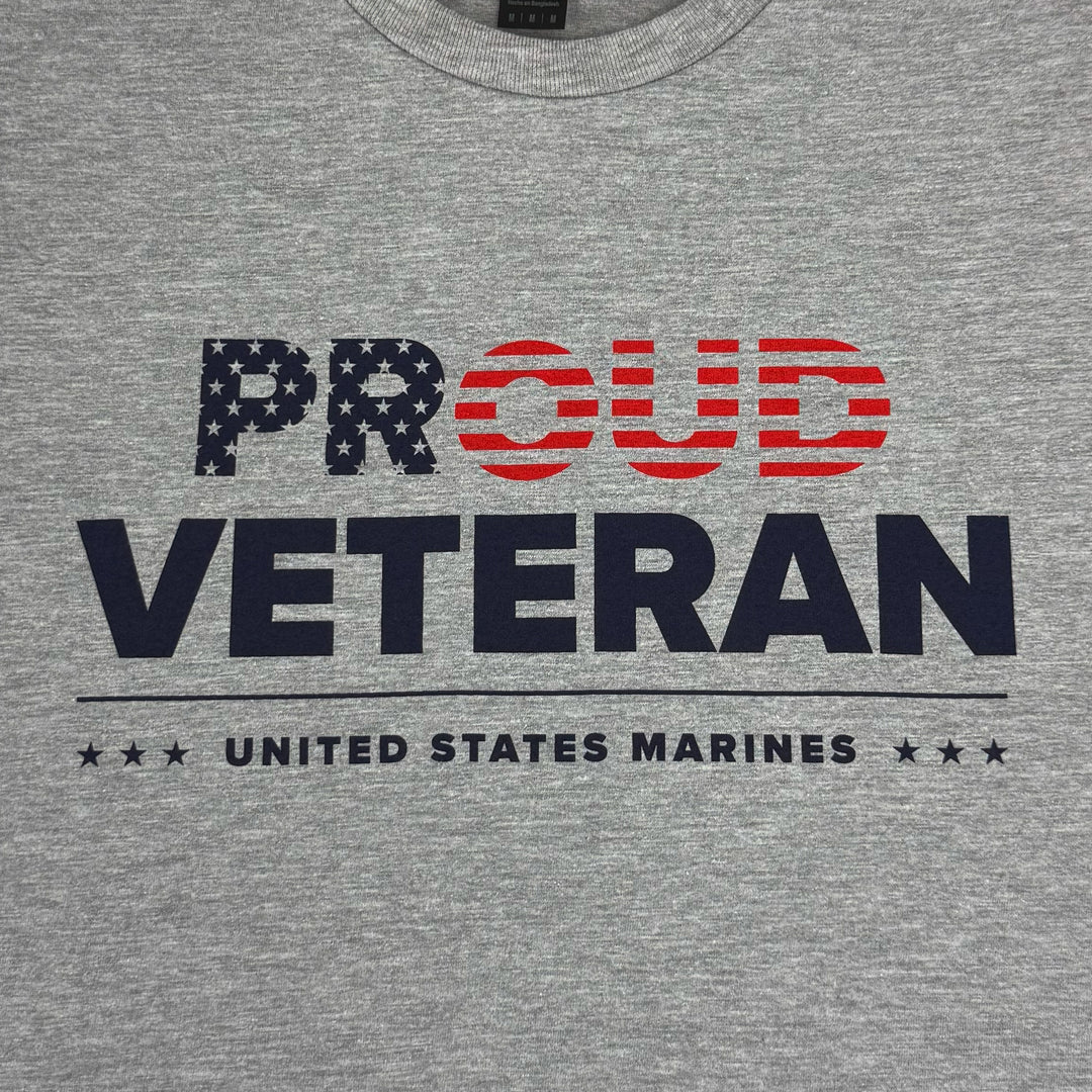 Marines Proud Veteran T-Shirt (Grey)