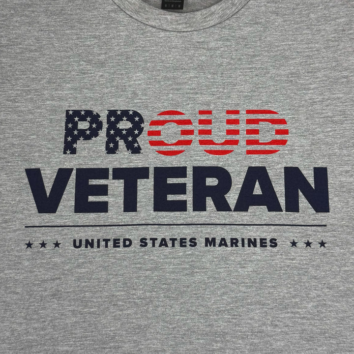 Marines Proud Veteran T-Shirt (Grey)