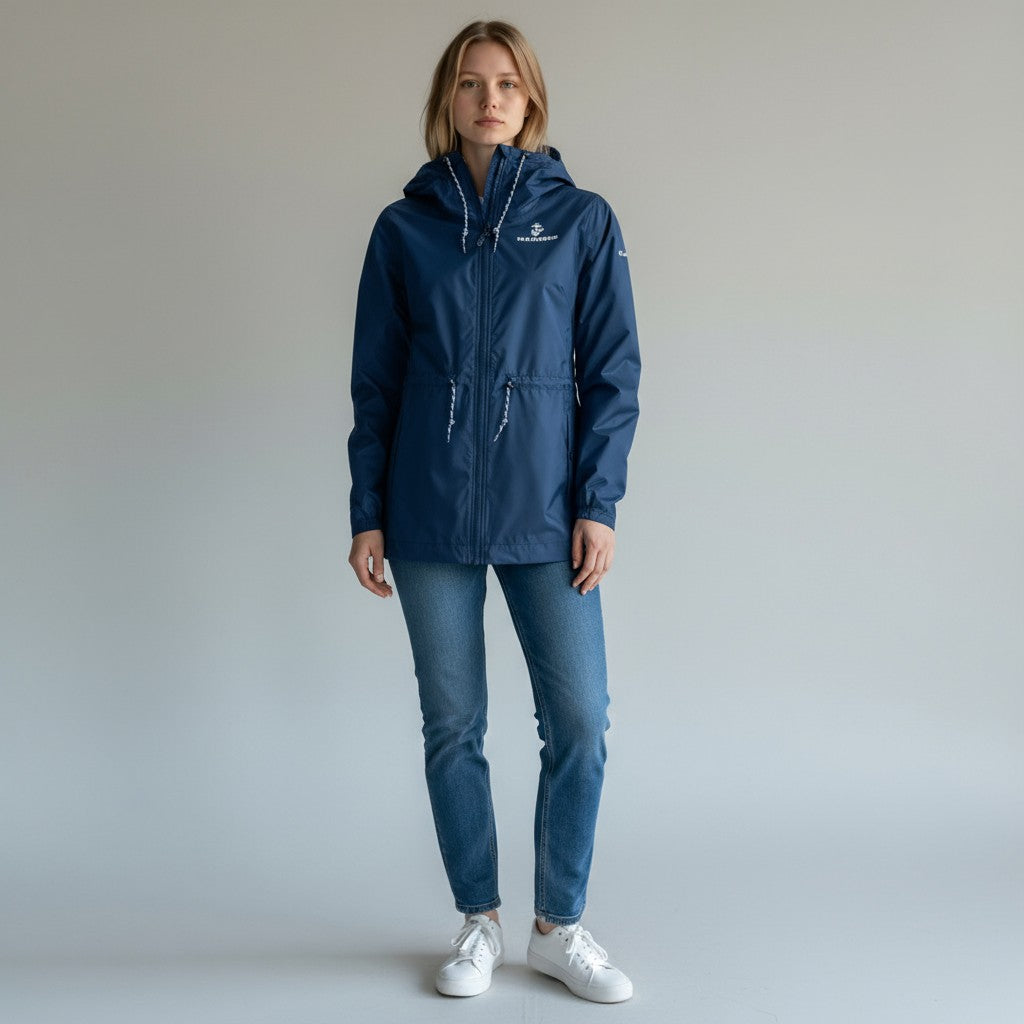 Marines EGA Columbia Women's Lily Park Rain Jacket (Navy)*