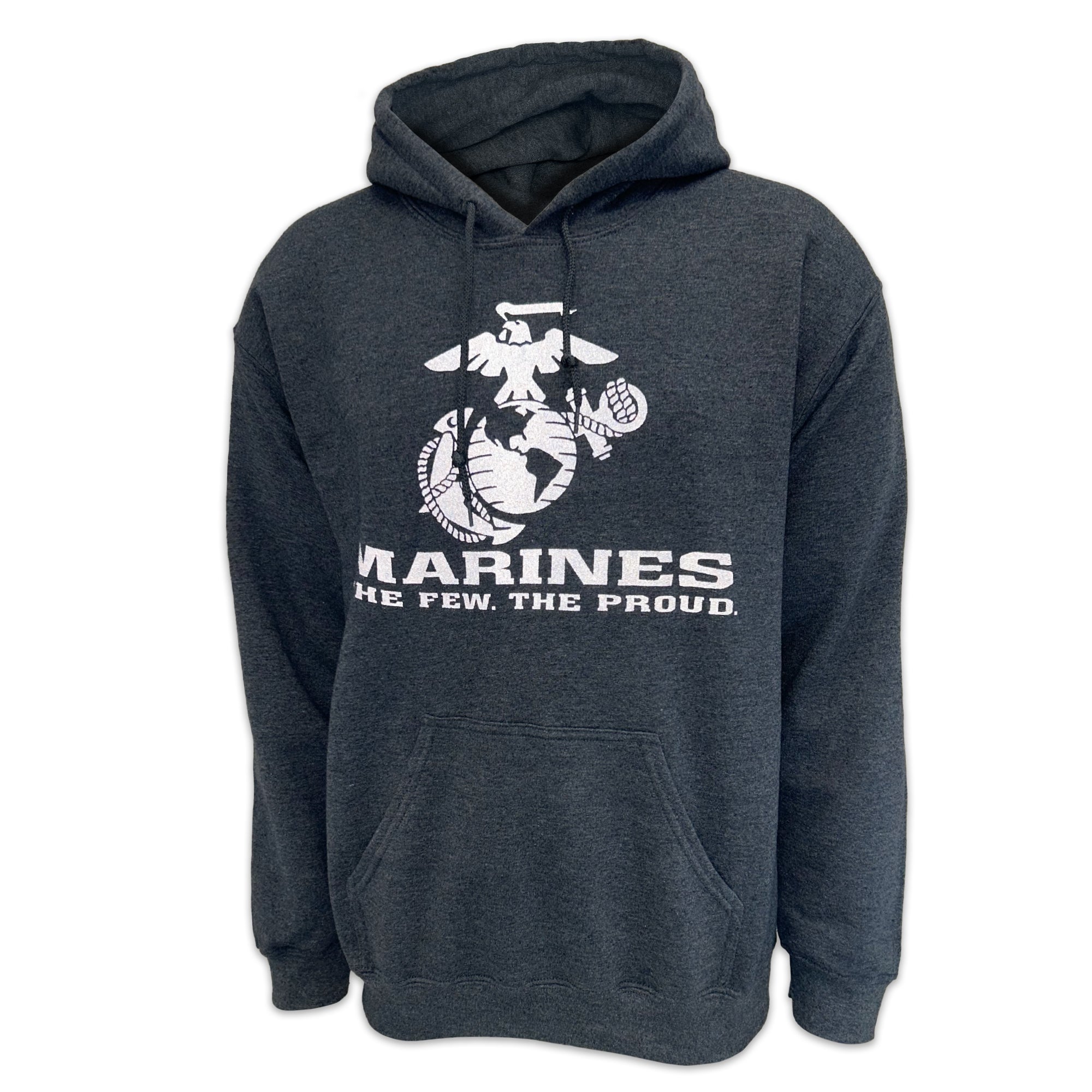 Marines Reflective Logo Hood (Charcoal)