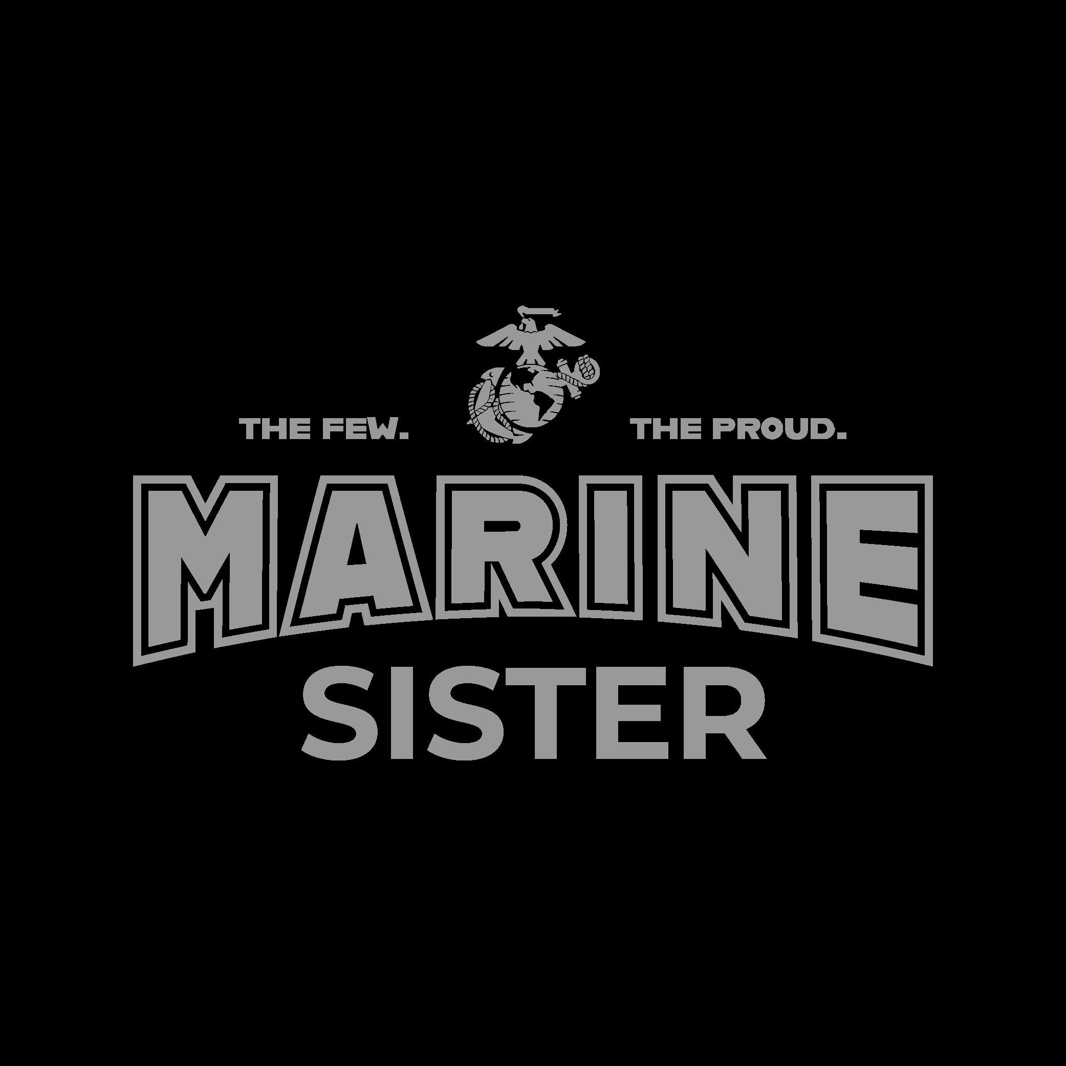 Marines Sister Ladies T-Shirt (Black)