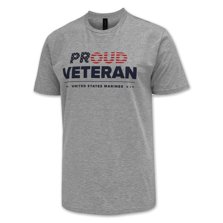 Marines Proud Veteran T-Shirt (Grey)