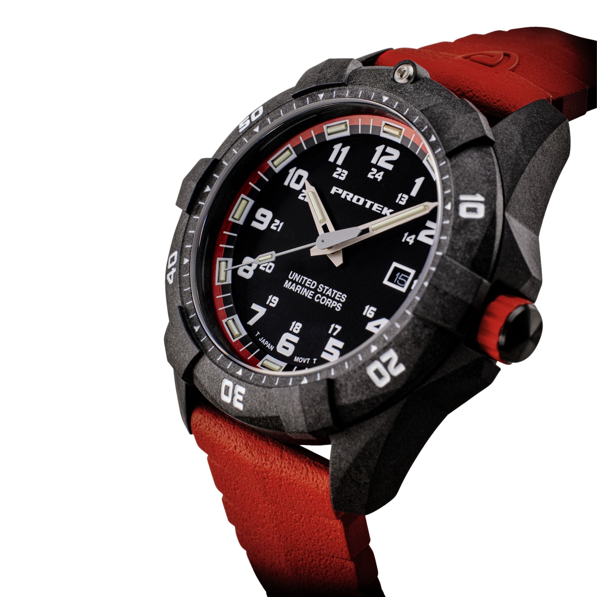 ProTek USMC Carbon Composite Dive Watch - Carbon/Black/Red (Red Band)*