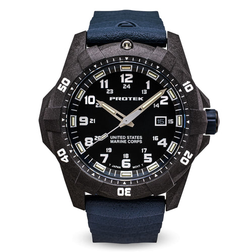 ProTek USMC Carbon Composite Dive Watch - Carbon/Black/Blue (Blue Band)*