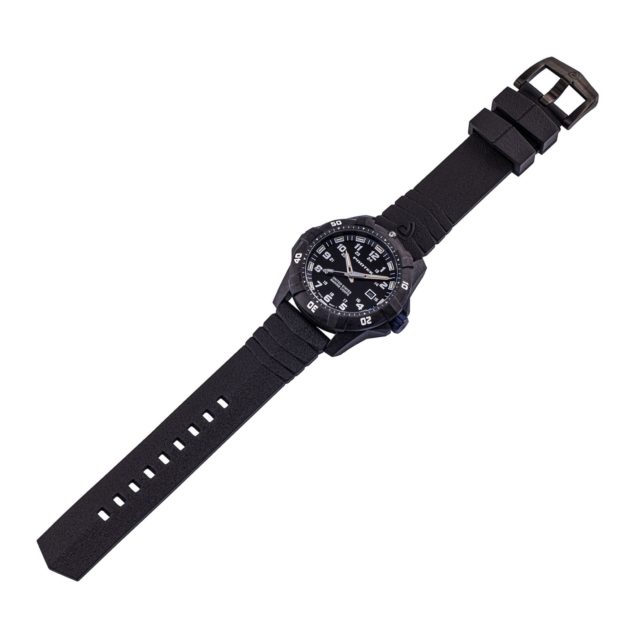 ProTek USMC Carbon Composite Dive Watch - Carbon/Black/Blue (Black Band)*