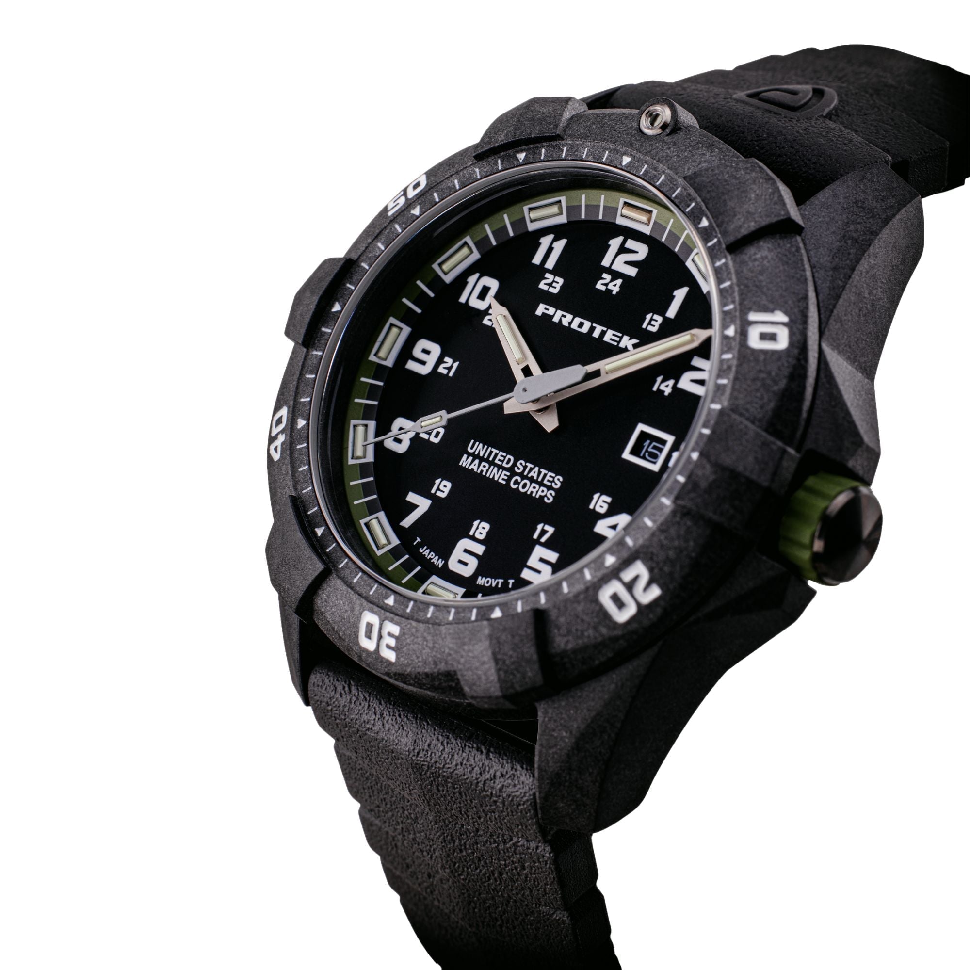 ProTek USMC Carbon Composite Dive Watch - Carbon/Black/Green (Black Band)*