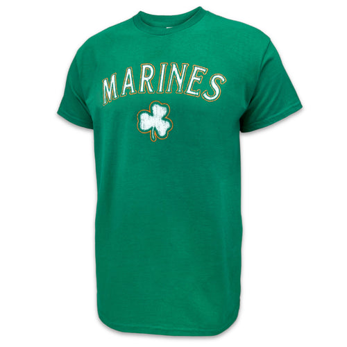 Marines Distressed Shamrock T-Shirt (Kelly Green)
