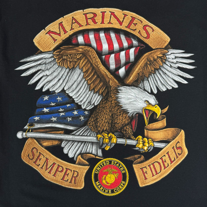 Marines Flying Proud Semper Fidelis T-Shirt (Black)
