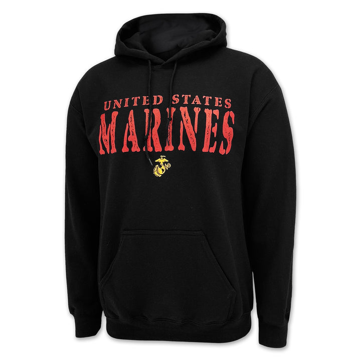 United States Marines Stamp Logo Hood (Black)