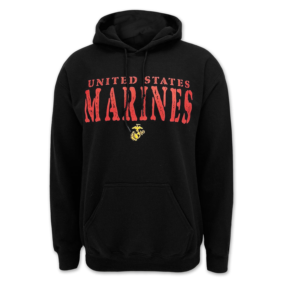 United States Marines Stamp Logo Hood (Black)