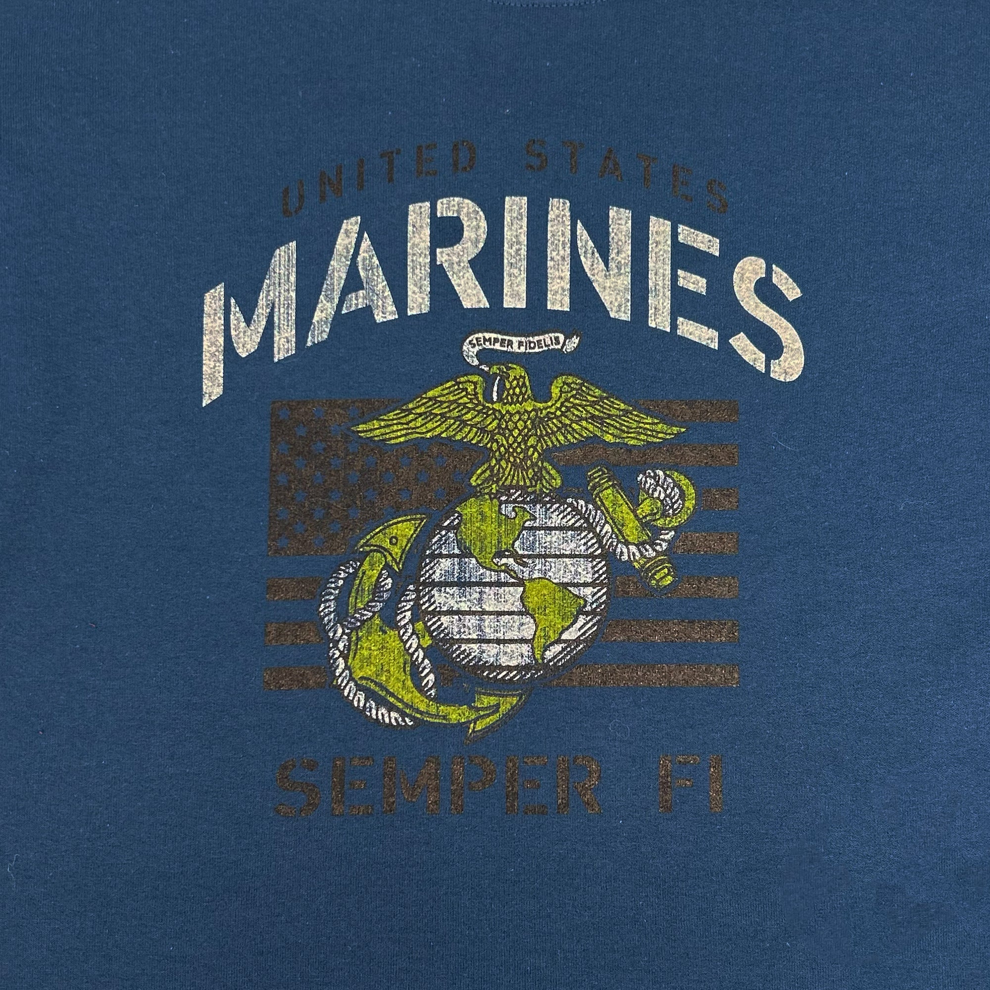 Marines Champion Ladies Vintage Stencil Champion Crewneck (Blue)