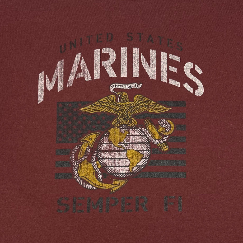 Marines Champion Ladies Vintage Stencil Crewneck (Maroon)