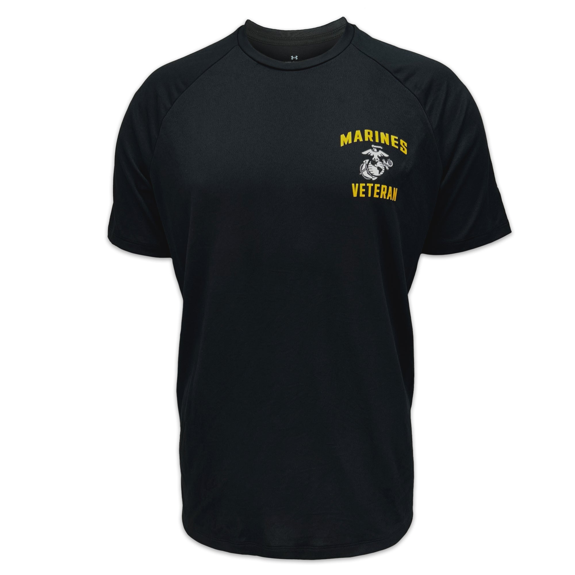 Marines Under Armour Left Chest EGA Veteran Tech T-Shirt (Black)