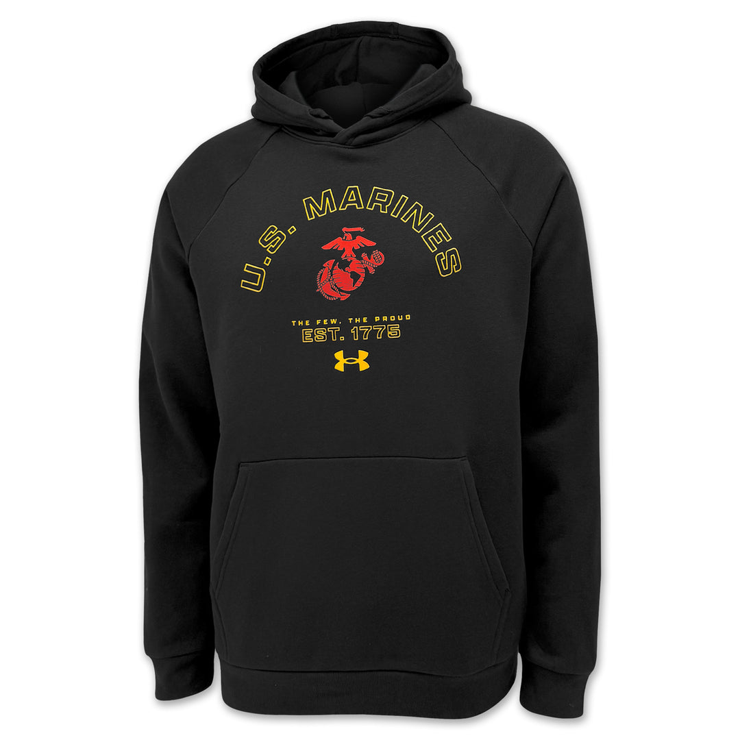 Marines Under Armour The Few The Proud Rival Fleece Hood (Black)