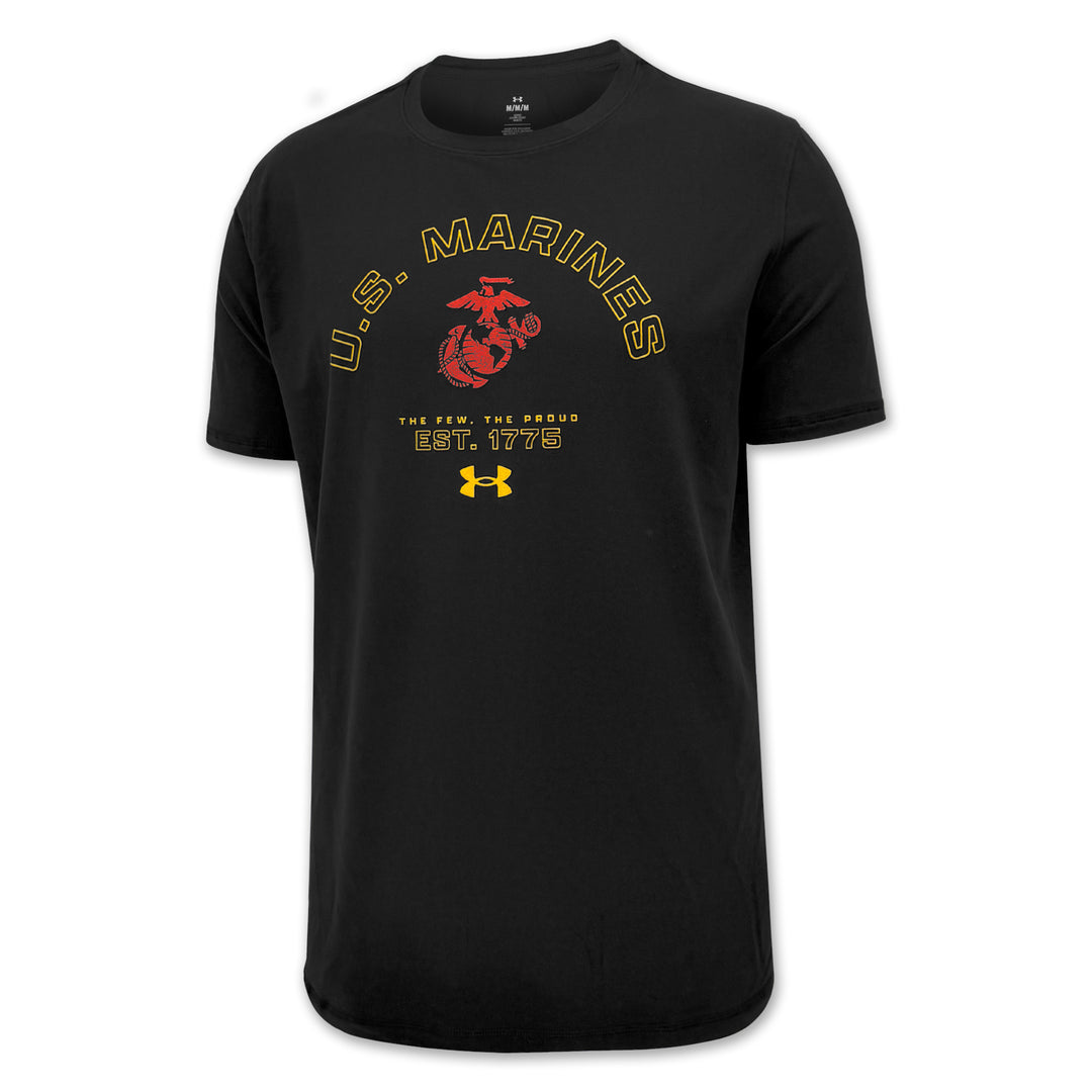 Marines Under Armour The Few The Proud Tech T-Shirt (Black)